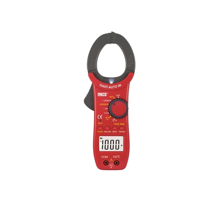 3-1/2 DIGIT 2000 COUNTS 1000A AC AUTO / MANUAL RANGING DIGITAL CLAMPMETER WITH TEMPERATURE â€“ TRMS (MODEL : 2502T-AUTO BL)