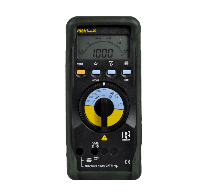 Analog-Digital Insulation Tester - Rish Insu-20 Battery Operated (Optional Mains Operated)